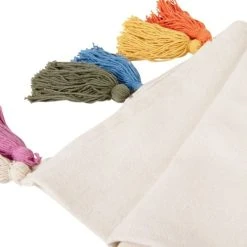 Maisons Du Monde Plaid En Coton Recyclé écru Avec Pompons Multicolores 130x170 -Maisons Du Monde Boutique plaid en coton recycle ecru avec pompons multicolores 130x170 1000 1 29 230572 3