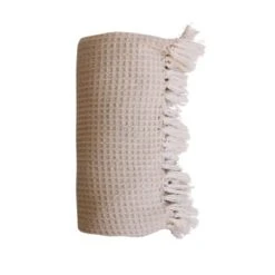 Home Maison Plaid En Coton Recyclé Gaufré Gris Clair 150 X 125 -Maisons Du Monde Boutique plaid en coton recycle gaufre ecru 150 x 125