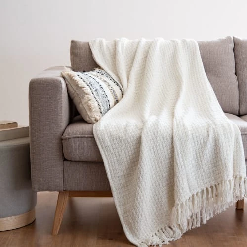 Maisons Du Monde Plaid En Coton Recyclé Tissé écru 160x210 3 Maisons Du Monde Plaid En Coton Recyclé Tissé écru 160x210