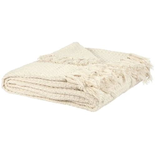 Maisons Du Monde Plaid En Coton Recyclé Tissé écru 160x210 4 Maisons Du Monde Plaid En Coton Recyclé Tissé écru 160x210 – Image 2