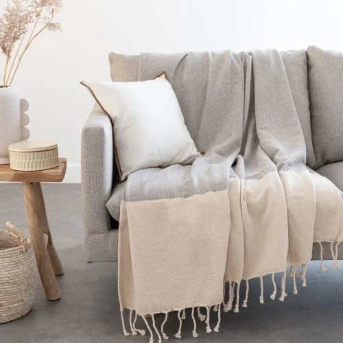 Maisons Du Monde Plaid En Coton Tissé écru Et Gris 160x210 3 Maisons Du Monde Plaid En Coton Tissé écru Et Gris 160x210