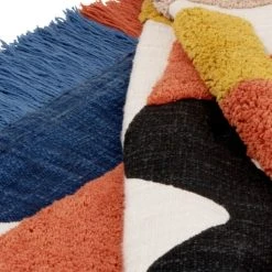 Maisons Du Monde Boutique -Maisons Du Monde Boutique plaid en coton tufte et motifs asymetriques multicolores 130x170 1000 3 9 230880 3