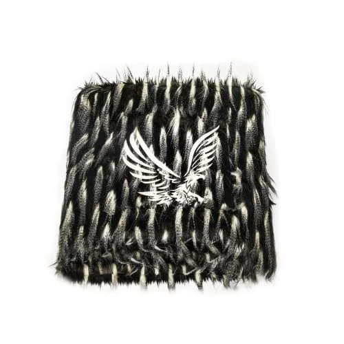 MX HOME Plaid En Fausse Fourrure Brodé Noire Et Blanche 7 MX HOME Plaid En Fausse Fourrure Brodé Noire Et Blanche – Image 5