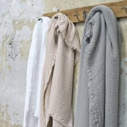 Maison D'été Plaid En Gaze De Coton Blanc 180X220 CM