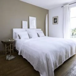 Maison D'été Plaid En Gaze De Coton Blanc 180X220 CM -Maisons Du Monde Boutique plaid en gaze de coton blanc 180x220 cm saint tropez 1