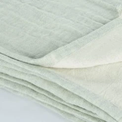 Maisons Du Monde Plaid En Gaze De Coton Et Lin Vert Jade 160x210 -Maisons Du Monde Boutique plaid en gaze de coton et lin vert jade 160x210 1000 8 10 222640 3