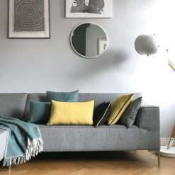 Malagoon Plaid En Laine Recyclée Double Face Vert Tendre 125x170