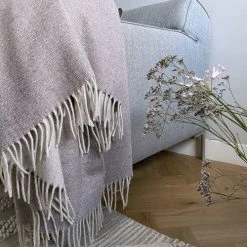 Malagoon Plaid En Laine Recyclée Double Face Violet Magique 131x170