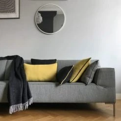 Malagoon Plaid En Laine Recyclée Double Face Vert Tendre 125x170 -Maisons Du Monde Boutique plaid en laine recyclee noire crow 125x170 recycled