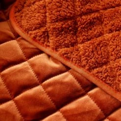 Home Maison Plaid En Velours Et Sherpa Cognac 150 X 125 -Maisons Du Monde Boutique plaid en velours et sherpa cognac 150 x 125 1