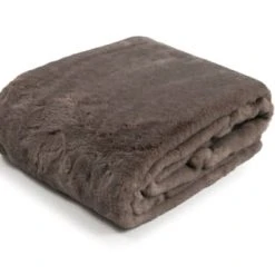 Magma Plaid Fausse Fourrure écureuil Gris Brun Doublure Unie 200x150 -Maisons Du Monde Boutique plaid fausse fourrure ecureuil gris brun doublure unie 200x150 2