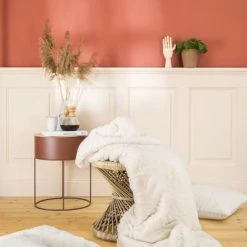 Magma Plaid Fausse Fourrure Lynx Ivoire Doublure Unie 200x150