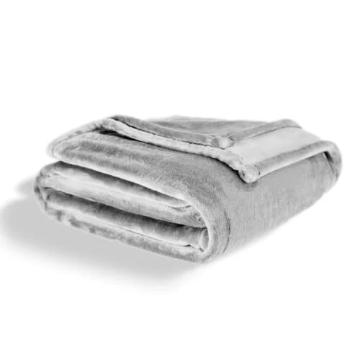 Mello Plaid Flanelle Douceur Gris Glacier 220x240cm 4 Mello Plaid Flanelle Douceur Gris Glacier 220x240cm – Image 2