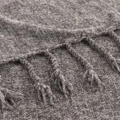 Home Maison Plaid Frangé En Chenille Polyester Taupe 150 X 125 -Maisons Du Monde Boutique plaid frange en chenille polyester taupe 150 x 125 2