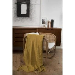 Febronie Plaid Grand Modèle 180x260 Moutarde