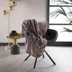 Dutch Decor Plaid Gris Fleece 150x200 Cm Uni -Maisons Du Monde Boutique plaid gris fleece 150x200 cm uni 2