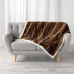 Douceur D'Intérieur Plaid Imitation Fourrure Grizzli Chocolat 125x150cm -Maisons Du Monde Boutique plaid imitation fourrure grizzli chocolat 125x150cm sherpa