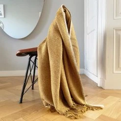 Malagoon Plaid Jaune Miel 125x150