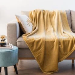 Maisons Du Monde Plaid Jaune Moutarde 160x210