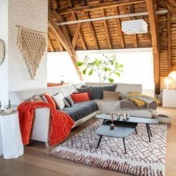 Vivaraise Plaid Points Noués En Coton Cacao 140 X 200