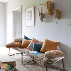 Vivaraise Plaid Points Noués En Coton Ocre 140 X 200