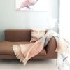 Malagoon Plaid Rose Pêche 125x150 -Maisons Du Monde Boutique plaid rose peche 125x150 1