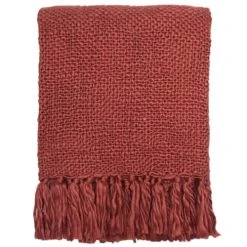 Malagoon Plaid Rouge Délavé 125x150 -Maisons Du Monde Boutique plaid rouge delave 125x150 2