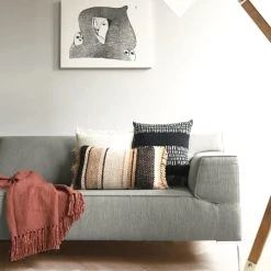 Malagoon Plaid Rouge Délavé 125x150 -Maisons Du Monde Boutique plaid rouge delave 125x150 5