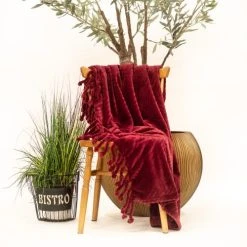 Dutch Decor Plaid Rouge Fleece 140x180 Cm Avec Motif