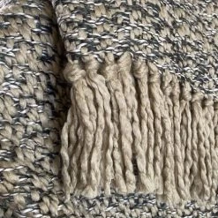 Malagoon Plaid Tissé Beige Sable 125x150 -Maisons Du Monde Boutique plaid tisse beige sable 125x150 3