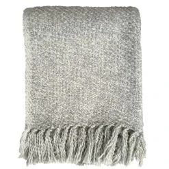 Malagoon Plaid Tissé Gris Clair 125x150 -Maisons Du Monde Boutique plaid tisse gris clair 125x150 2