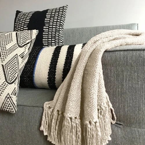 Malagoon Plaid Uni Blanc Ivoire 125x150 3 Malagoon Plaid Uni Blanc Ivoire 125x150