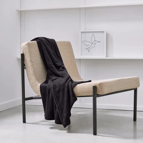 TODAY Plaid Uni En Polyester Gris Anthracite 125x150 Cm 3 TODAY Plaid Uni En Polyester Gris Anthracite 125x150 Cm