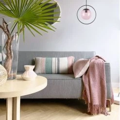 Malagoon Plaid Uni Rose Brumeux 125x150