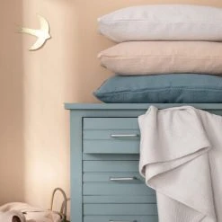 Essix Plaid Uni Texturé En Jacquard De Coton Greige 130x220