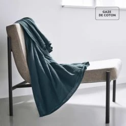 Home Maison Plaid Xl En Gaze De Coton Paon 200 X 150 -Maisons Du Monde Boutique plaid xl en gaze de coton paon 200 x 150 essential