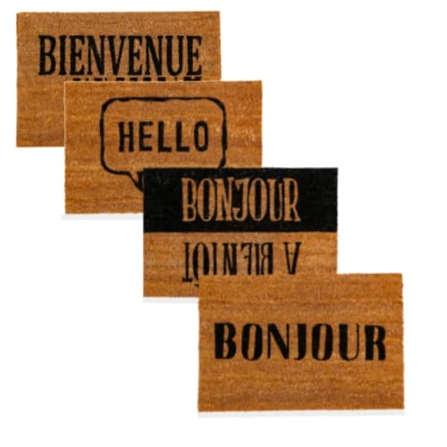Five Simply Smart Set De 4 Paillassons Coco Bonjour, A Bientôt, Hello, Bienvenue - 60x40 3 Five Simply Smart Set De 4 Paillassons Coco Bonjour, A Bientôt, Hello, Bienvenue - 60x40