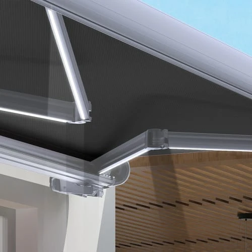 RED DECO Store Banne Motorisé 3x2m LED Aluminium Gris Coffre Intégral 5 RED DECO Store Banne Motorisé 3x2m LED Aluminium Gris Coffre Intégral – Image 3