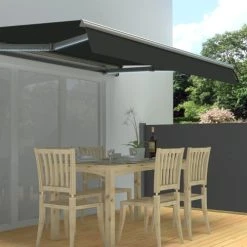 RED DECO Store Banne Motorisé LED 3x2.5m Aluminium Gris Avec Télécommande -Maisons Du Monde Boutique store banne motorise led 3x2 5m aluminium gris avec telecommande 1