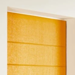 Madura Store Bateau 60x220 Cm Ocre Et Bourdon Noir En Lin -Maisons Du Monde Boutique store bateau 60x220 cm ocre et bourdon noir en lin 1