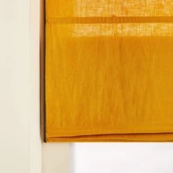 Madura Store Bateau 60x220 Cm Ocre Et Bourdon Noir En Lin -Maisons Du Monde Boutique store bateau 60x220 cm ocre et bourdon noir en lin 3