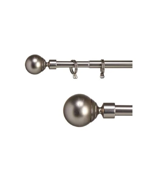 Wadiga Tringle à Rideaux Extensible Métal Chromé Boule 120 à 210cm 4 Wadiga Tringle à Rideaux Extensible Métal Chromé Boule 120 à 210cm – Image 2