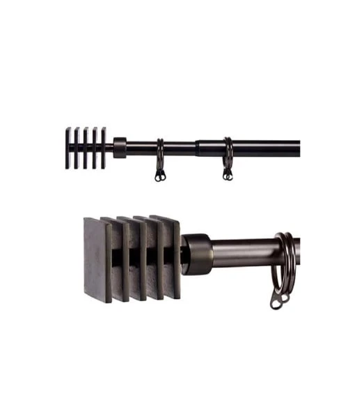 Wadiga Tringle à Rideaux Extensible Métal Noir Carré 120 à 210cm 4 Wadiga Tringle à Rideaux Extensible Métal Noir Carré 120 à 210cm – Image 2